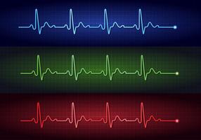 Vettori dell'elettrocardiogramma di impulso cardiaco
