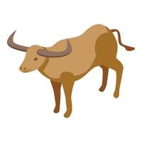 grande bufalo icona isometrico vettore. americano bisonte vettore