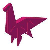 origami dinosauro icona isometrico vettore. carta logo vettore