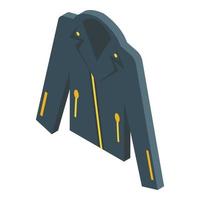 motociclista pelle giacca icona isometrico vettore. motociclo uniforme vettore