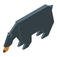 origami orso icona isometrico vettore. animale carta vettore