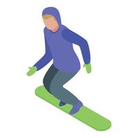 veloce snowboard icona isometrico vettore. attivo sport vettore
