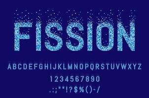 Diviso mosaico pixel font, fissione carattere tipografico o genere vettore