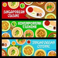 singaporean cucina cibo striscioni, Singapore piatti vettore