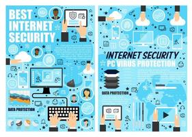 Internet sicurezza e dati protezione tecnologia vettore