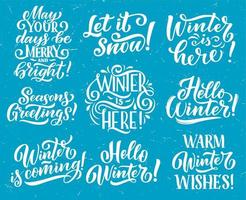 inverno di stagione vacanza citazione lettering vettore