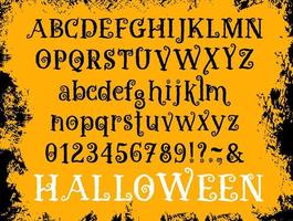 Halloween cartone animato genere font vettore impostato