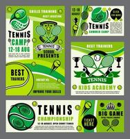 sport scuola di tennis gioco con racchette e palla vettore