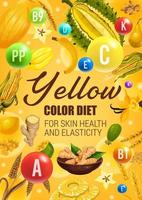 colore dieta yeallow frutta, verdure e cereali vettore