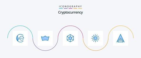 criptovaluta blu 5 icona imballare Compreso moneta. crypto moneta. distesa. cripto. fortuna catena vettore