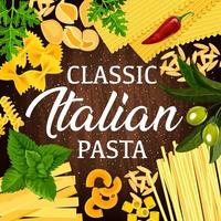 italiano pasta, erbe aromatiche e spezie vettore