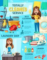 Casa pulizia servizio, lavaggio e attrezzatura vettore