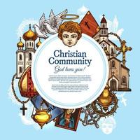 cristiano religioso Comunità, vettore simboli