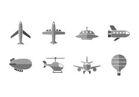 Icone di vettore di dirigibile