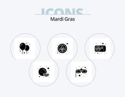 mardi gras glifo icona imballare 5 icona design. . maschera. festa. mardi gras. lys vettore