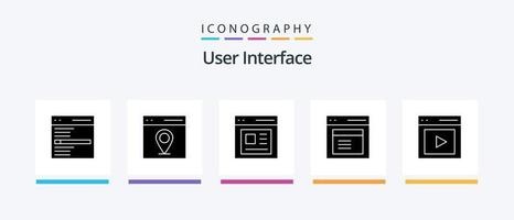 utente interfaccia glifo 5 icona imballare Compreso modale. comunicazione. utente. interfaccia. creativo icone design vettore