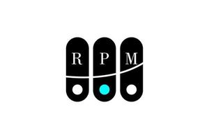 rpm lettera e alfabeto logo design vettore