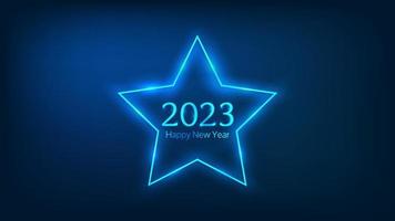 2023 contento nuovo anno neon sfondo vettore