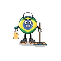 personaggio portafortuna di brasile bandiera come un' pulizia Servizi vettore
