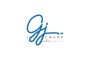 iniziale gj firma logo modello vettore. mano disegnato calligrafia lettering vettore illustrazione.