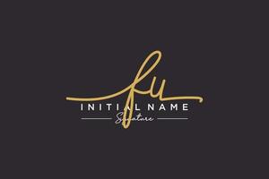 iniziale fu firma logo modello vettore. mano disegnato calligrafia lettering vettore illustrazione.