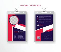 id carta design modello creativo aziendale attività commerciale identità carta per dipendenti davanti e indietro vettore