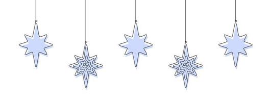 stelle Natale giocattoli nel il stile di uno linea. Natale o nuovo anni elementi. vettore illustrazione