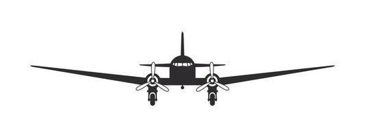aereo. elica aereo. aereo silhouette davanti Visualizza. volo trasporto simbolo. vettore Immagine