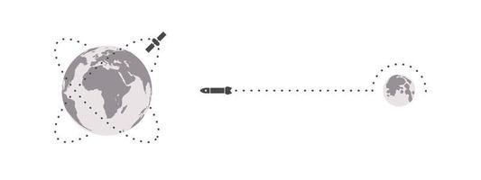 terra globo con satellitare e Luna. mondo carta geografica nel globo forma. terra globo icona impostare. vettore illustrazione