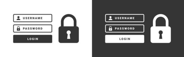account accesso modulo. sicurezza informatica e vita privata concetti per proteggere dati.vettore illustrazione vettore