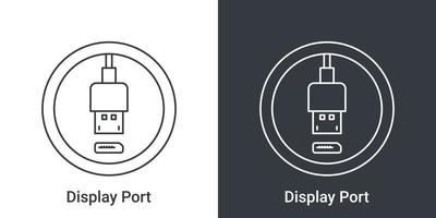 displayport icona. computer connettori segni. connettori icona. vettore illustrazione concetto