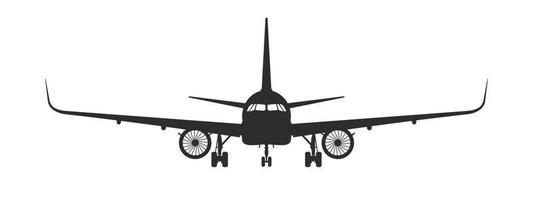 aereo. aereo silhouette davanti Visualizza. passeggeri aereo concetto. vettore Immagine