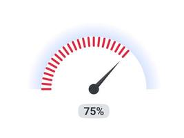 rischio metro. tachimetro grafico diapositiva modello. indicatore metro di per cento. vettore illustrazione