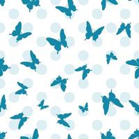 vettore farfalla senza soluzione di continuità ripetere modello, blu sfondo.