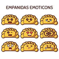 carino emoticon impostato di empidas latina cibo vettore