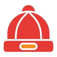 cappello solido rosso illustrazione vettore e logo icona nuovo anno icona Perfetto.