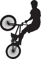 bicicletta icona. bicicletta gara simbolo. Ciclismo gara piatto icona. ciclista cartello. strada ciclista silhouette. gli sport logo vettore