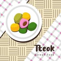 tteok piatto stile illustrazione vettore design