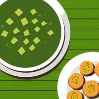 palak paneer piatto stile illustrazione vettore design