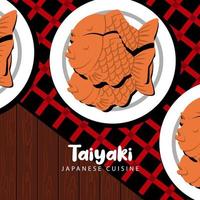 taiyaki piatto stile illustrazione vettore design