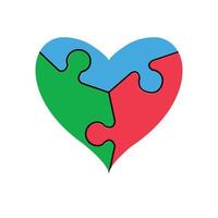 puzzle cuore forme. puzzle pezzi. San Valentino giorno simbolo. vettore