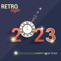 felice anno nuovo con concept design retrò vettore