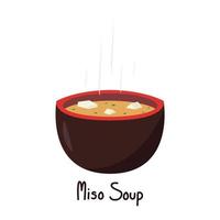 miso la minestra nel tazza. sfondo. gratuito spazio per testo. Giappone tazza vettore. vettore