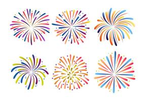 Illustrazione variopinta di vettore della raccolta dei fuochi d'artificio
