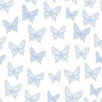 vettore farfalla senza soluzione di continuità ripetere modello design sfondo. pastello blu.