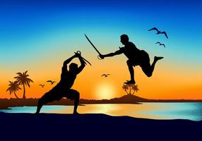 Vettore libero della spiaggia di lotta della spada del Kerala