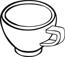 tazza con tè o caffè lato Visualizza. mano disegnato vettore