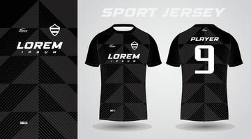 t-shirt nera con design in jersey sportivo vettore