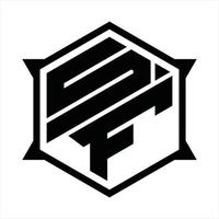 sf logo monogramma design modello vettore