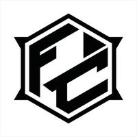 fc logo monogramma design modello vettore